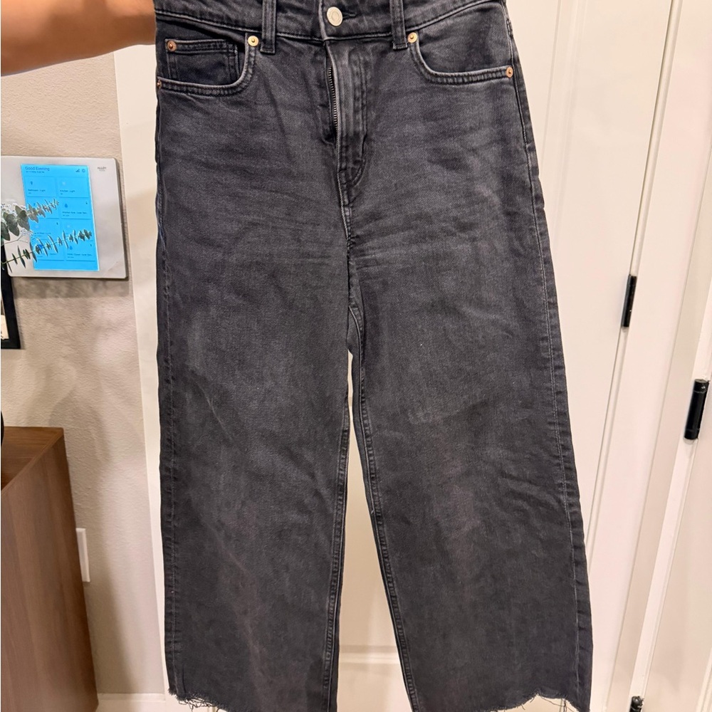 H&M Charcoal Wide-Leg Jeans